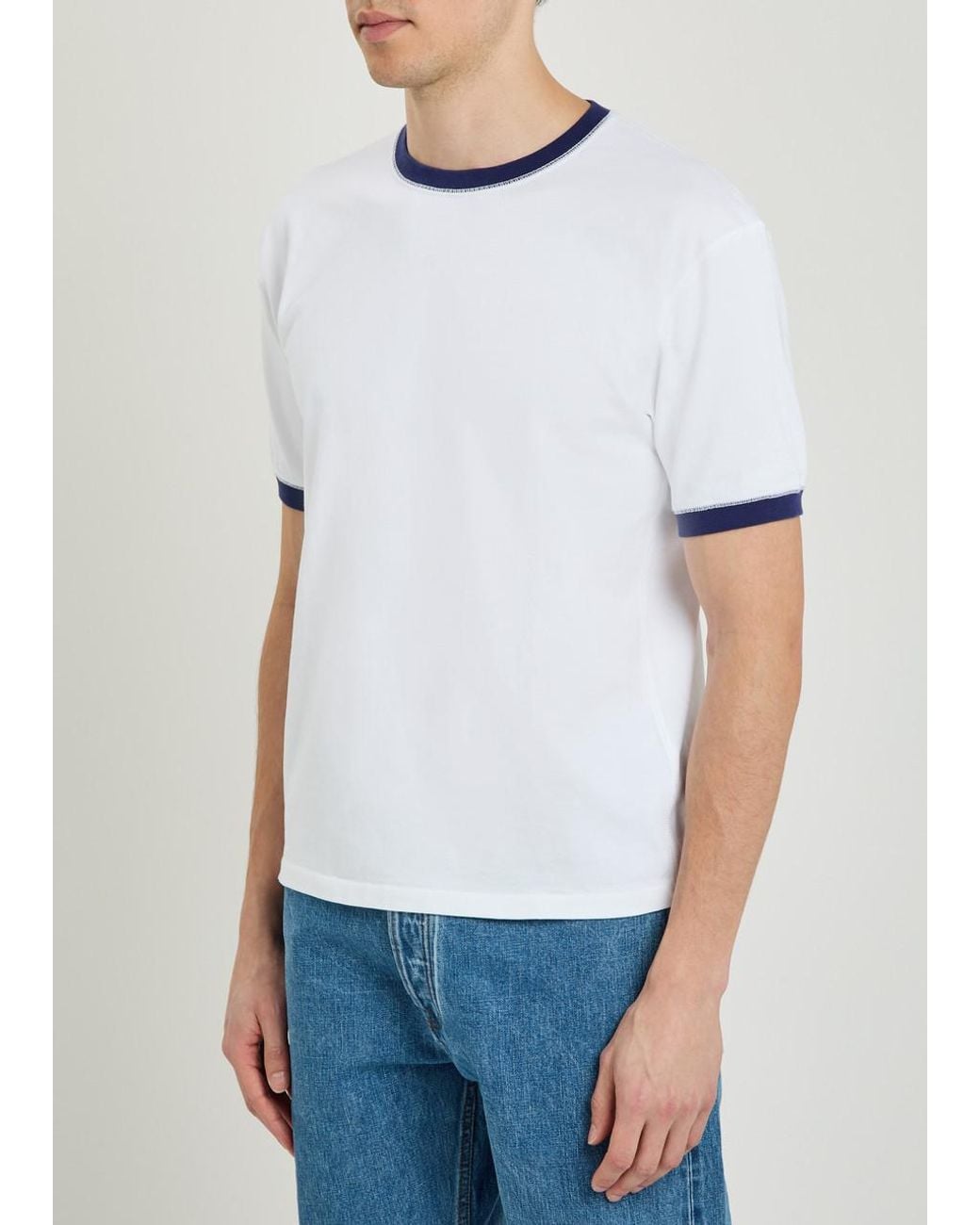 Drake's White Cotton T-Shirt for men
