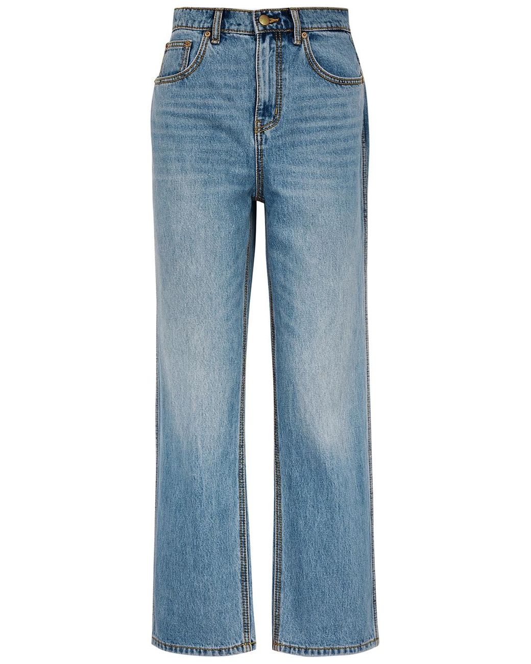 Tory Burch High-rise Straight-leg Jeans in Blue | Lyst