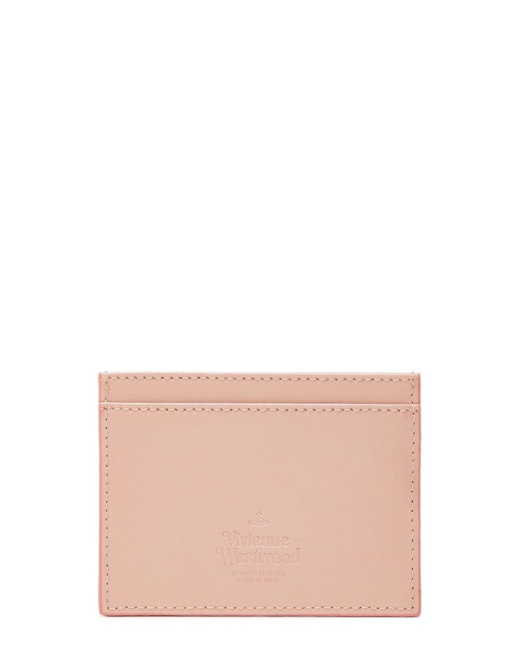 【VIVIENNE WESTWOOD】Orb Logo Leather Card Holder Pink Vivienne Westwood Slim Orb Cardholder, Small Leather Goods