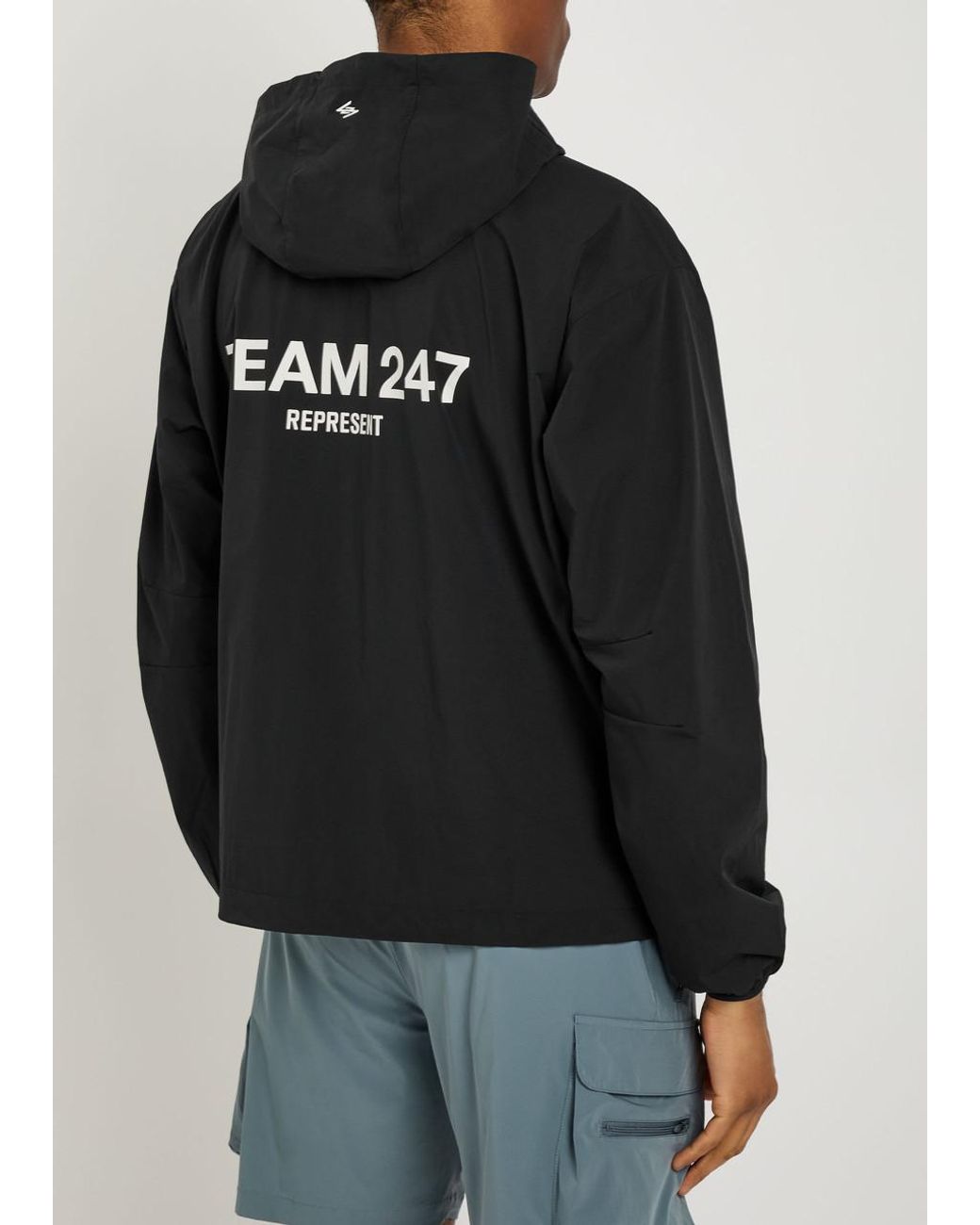 Represent Black 247 Hooded Shell Jacket for men