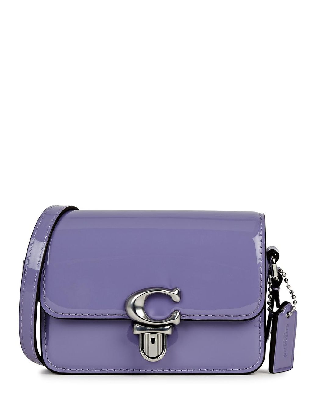 Purple leather shop coach purse