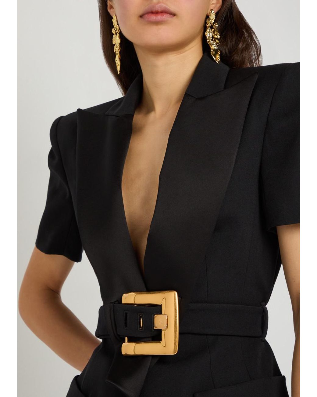 Balmain Black Belted Wool Jacket