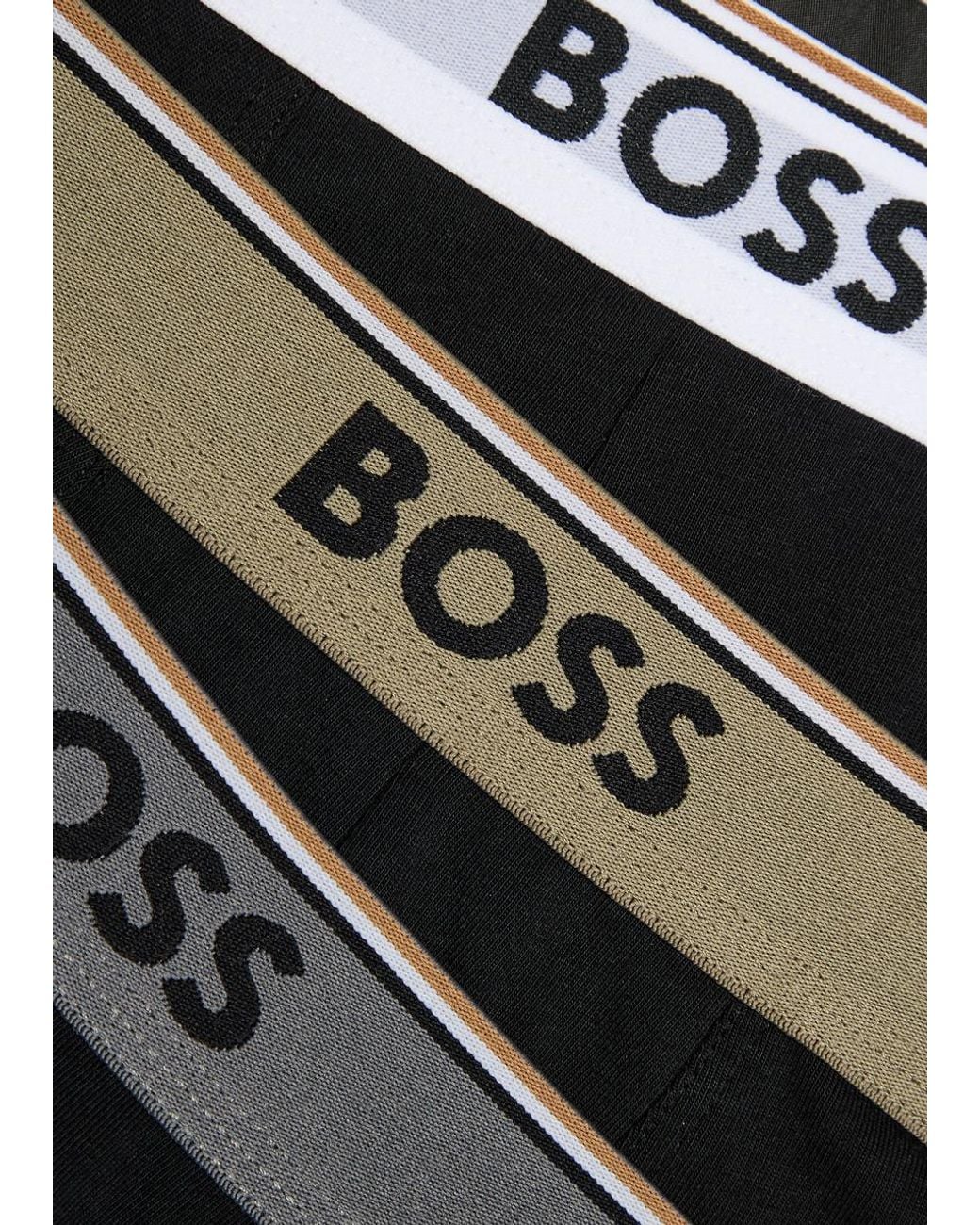 Boss Black Stretch-Cotton Boxer Trunks for men