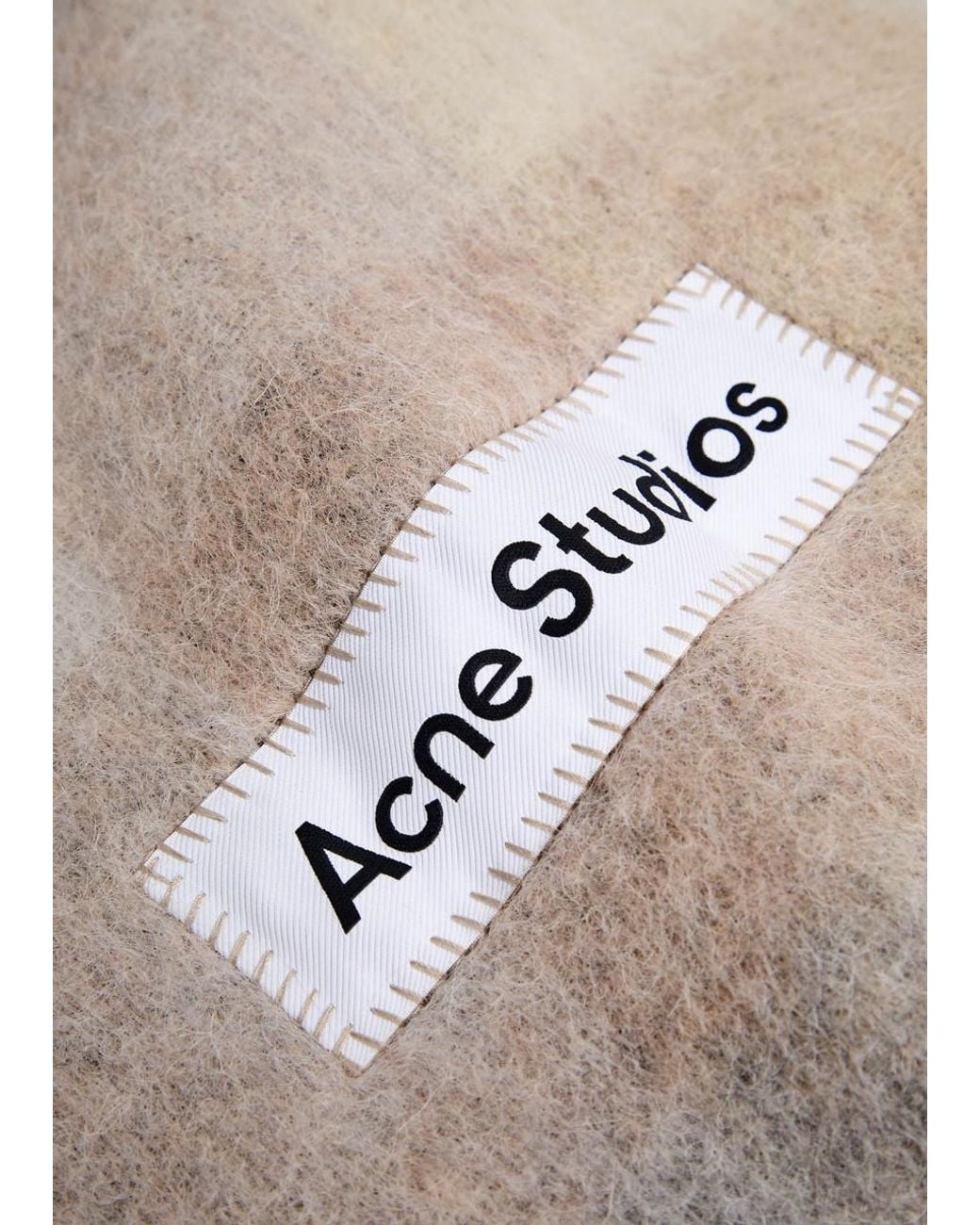 Acne White Vally Checked Wool-Blend Scarf