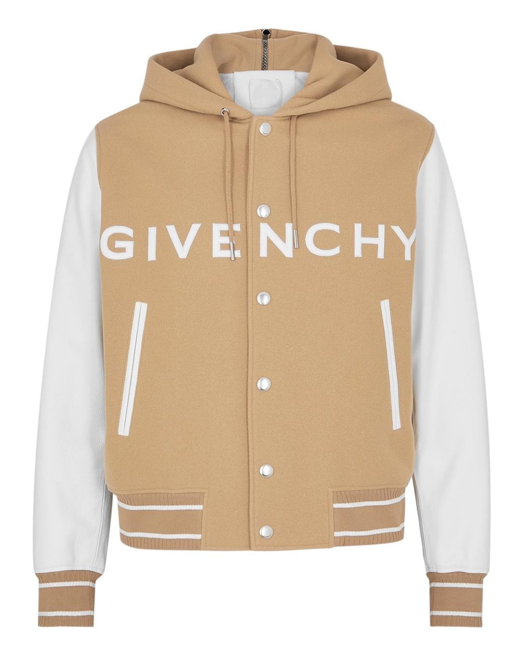 Givenchy Camel Logo Wool-blend Varsity Jacket in Natural for Men