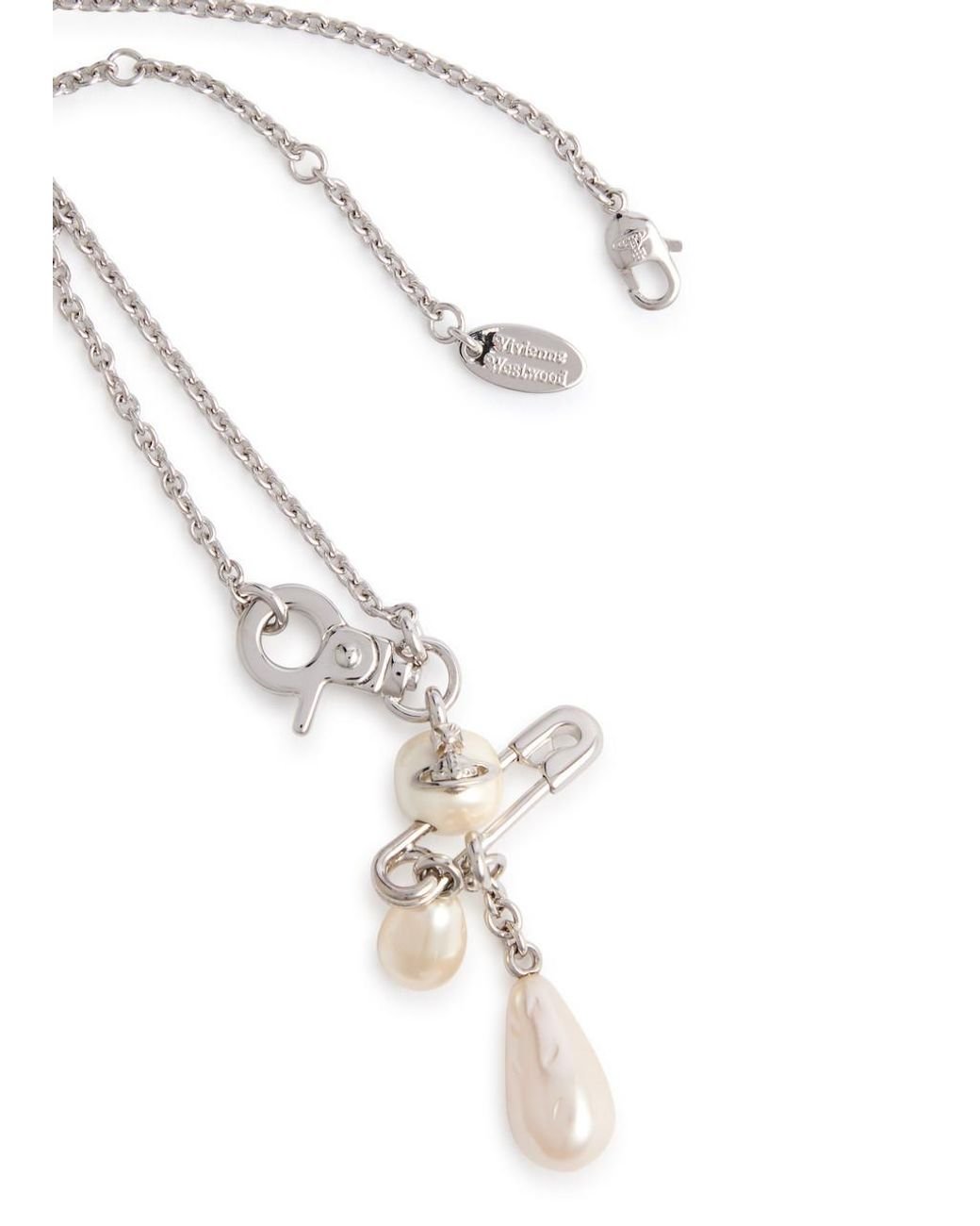 Vivienne Westwood Claude Small Pearl Drop Necklace in Metallic | Lyst
