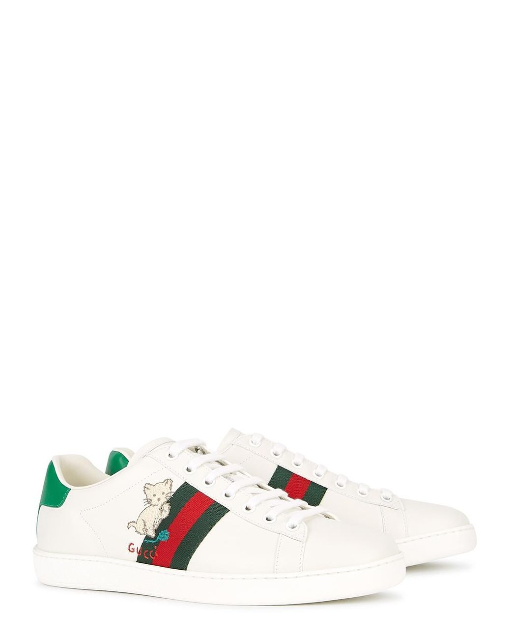 Gucci Kitten Ace Sneakers in White | Lyst