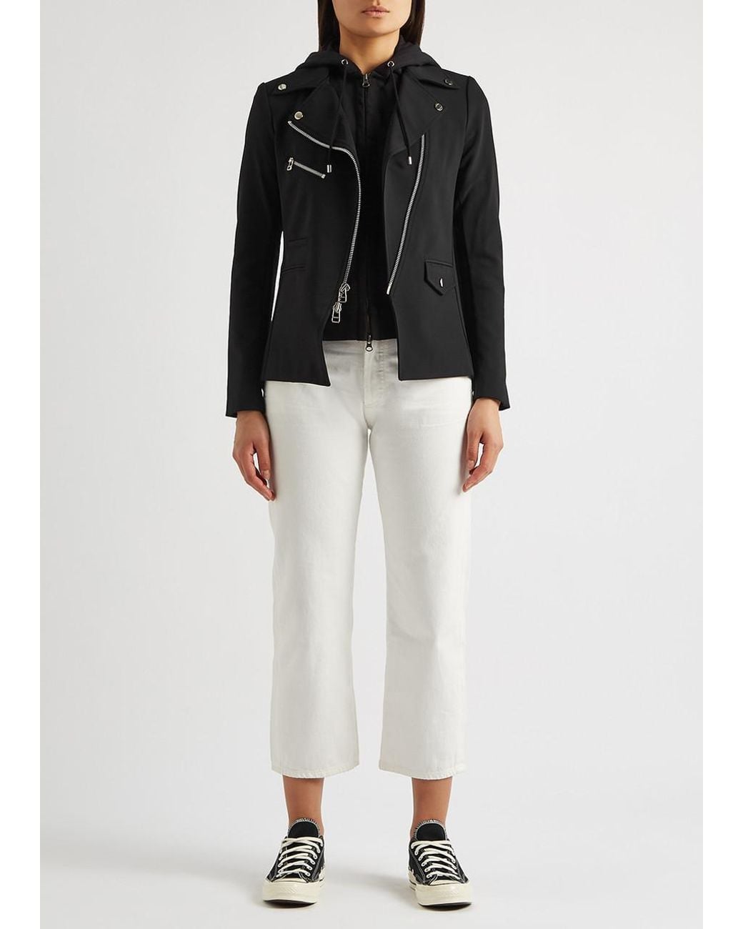 Veronica Beard Black Hooded Cotton Dickey