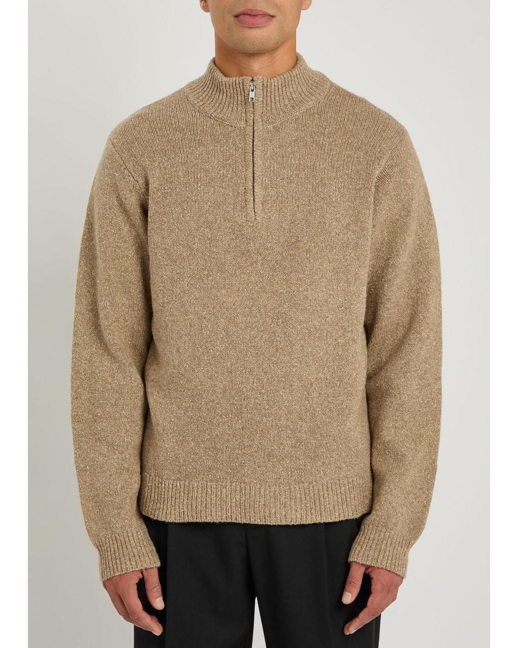 Won Hundred Natural Viaan Half-Zip Wool And Silk-Blend Jumper for men