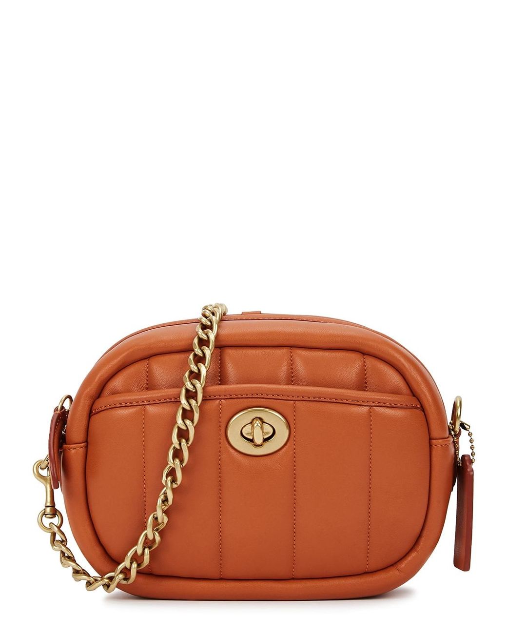 COACH Burnt Orange Quilted Leather Crossbody Bag Lyst