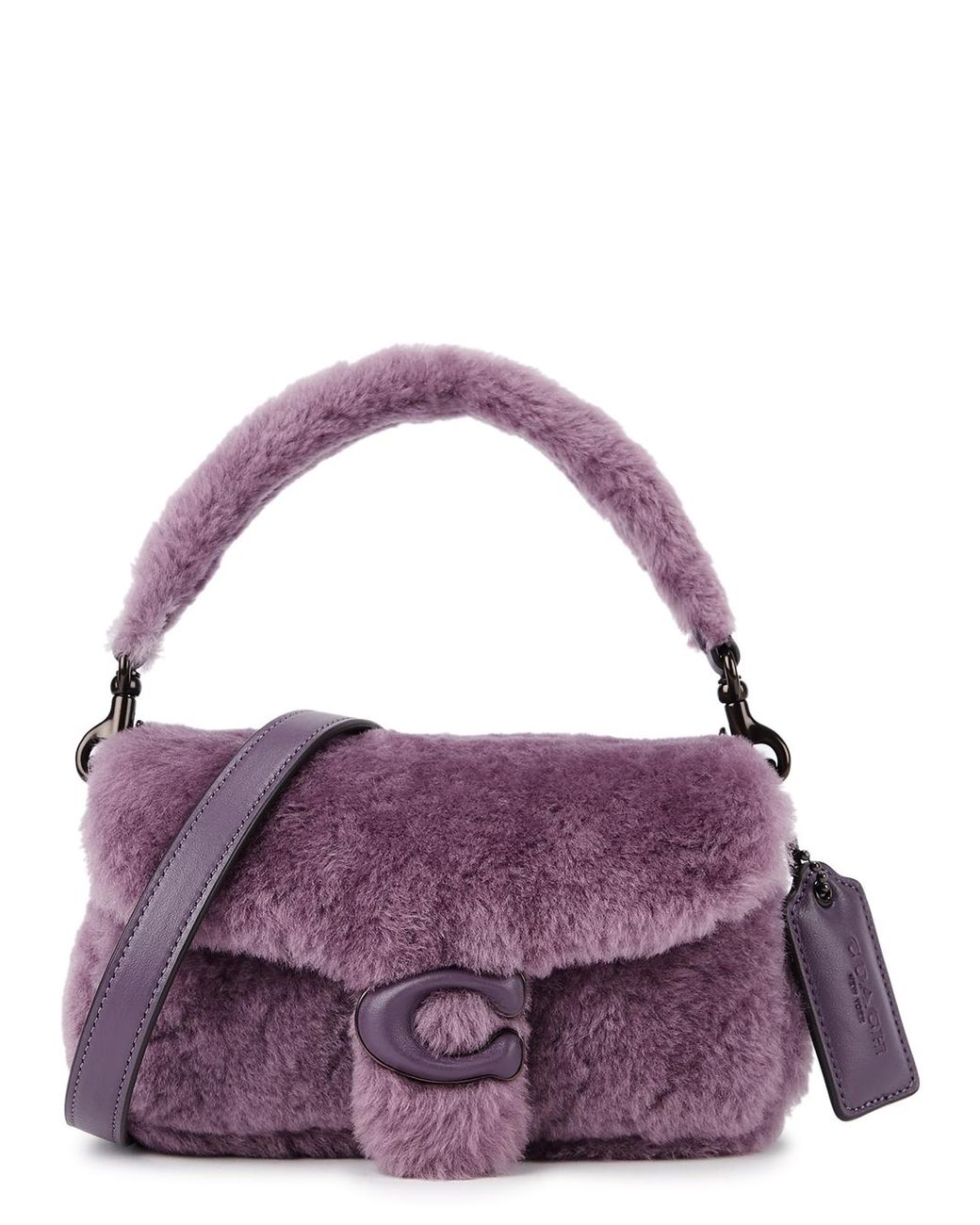 COACH Pillow Tabby 18 Shearling Cross-body Bag in Purple | Lyst