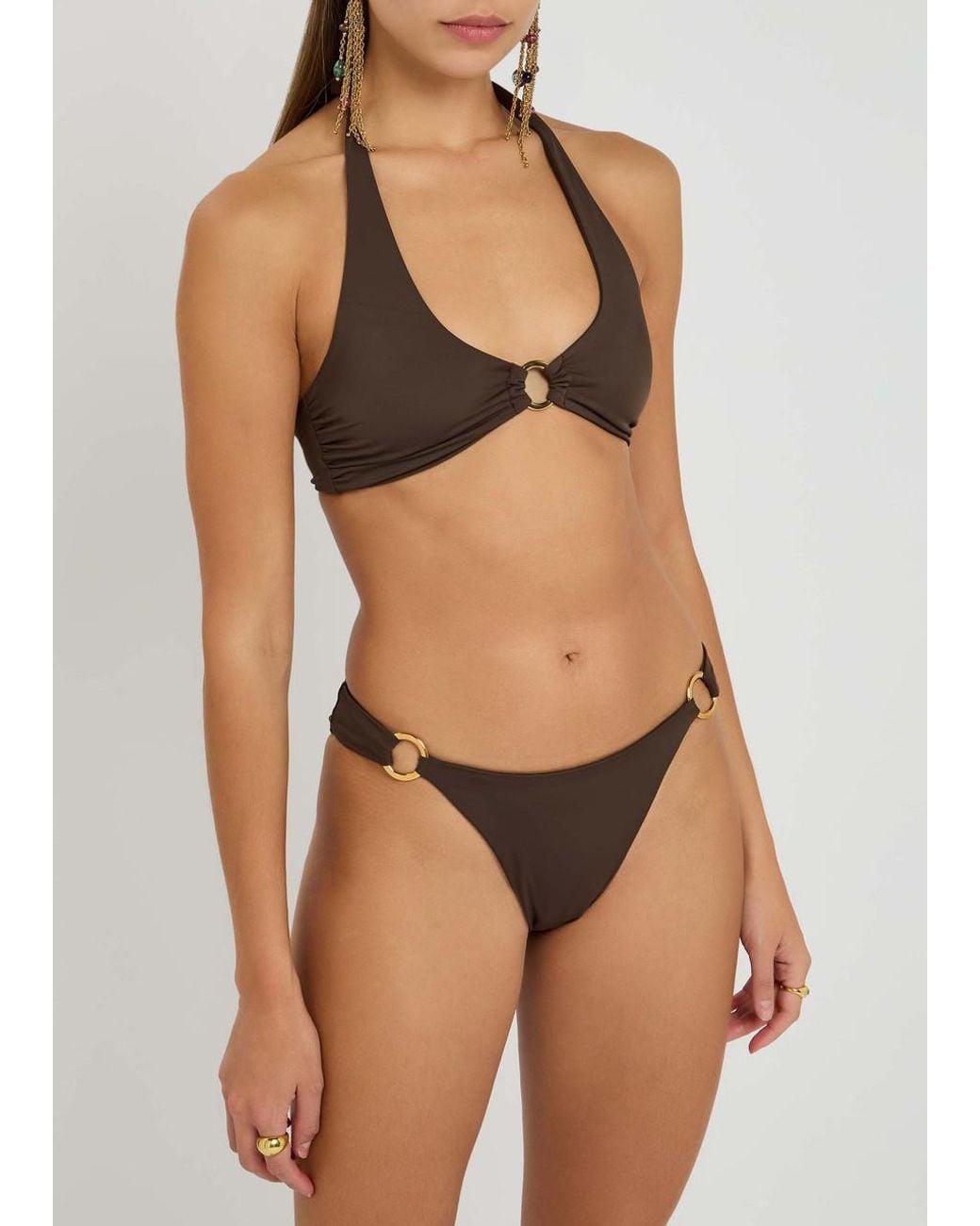 Away That Day Brown Sorrento Ruched Bikini Briefs