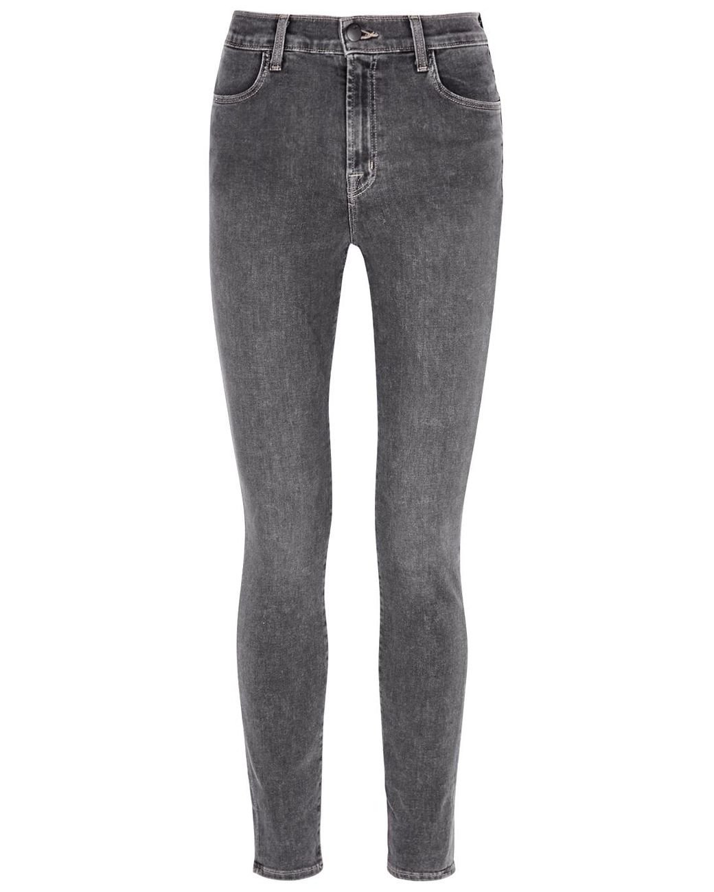 J Brand Maria Grey High-rise Jeans in Gray | Lyst