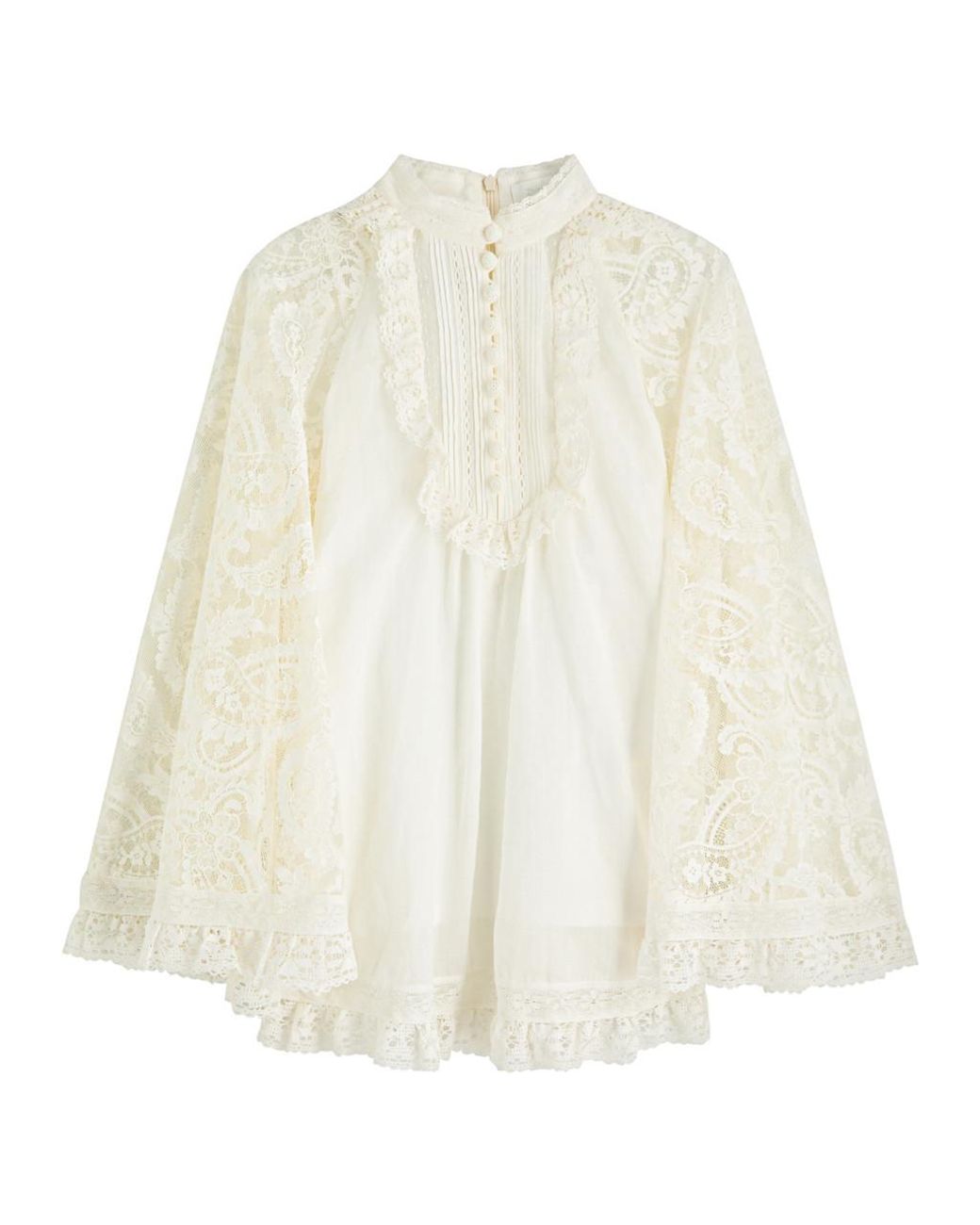ワンピース ZIMMERMANN ASCENSION LACE YOKE RAMIE TUNIC Zimmermann Ascension Lace Yoke Tunic Ramie Tunic in White | Lyst
