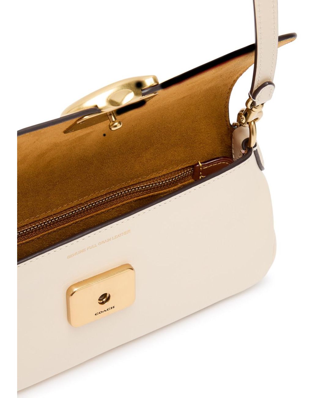 COACH Natural Jet Leather Shoulder Bag