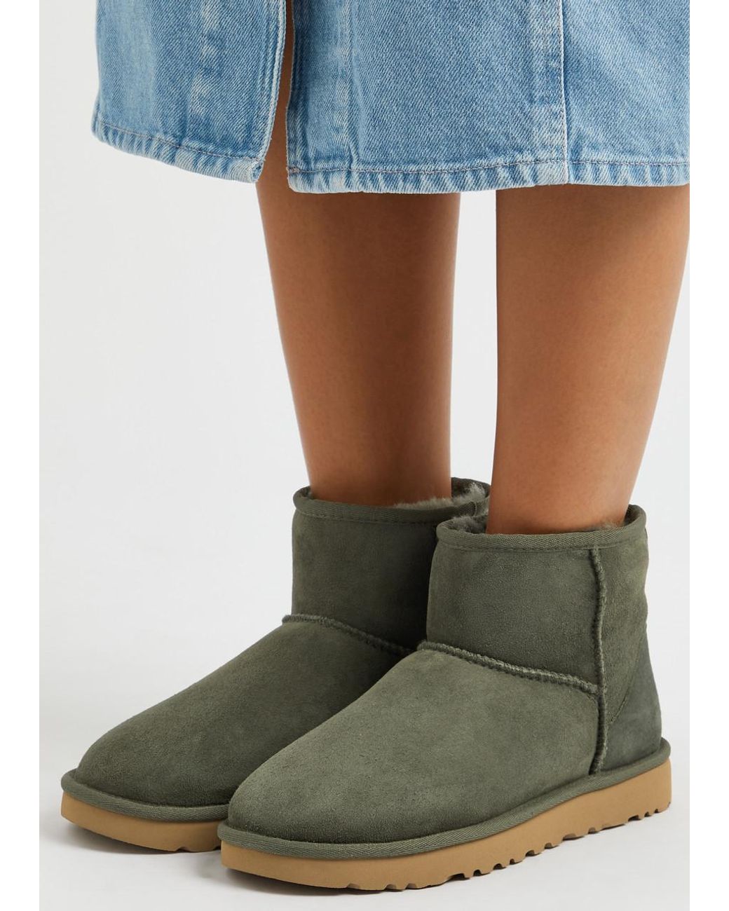UGG Classic Mini Regenerate Suede Ankle Boots Boots in Green