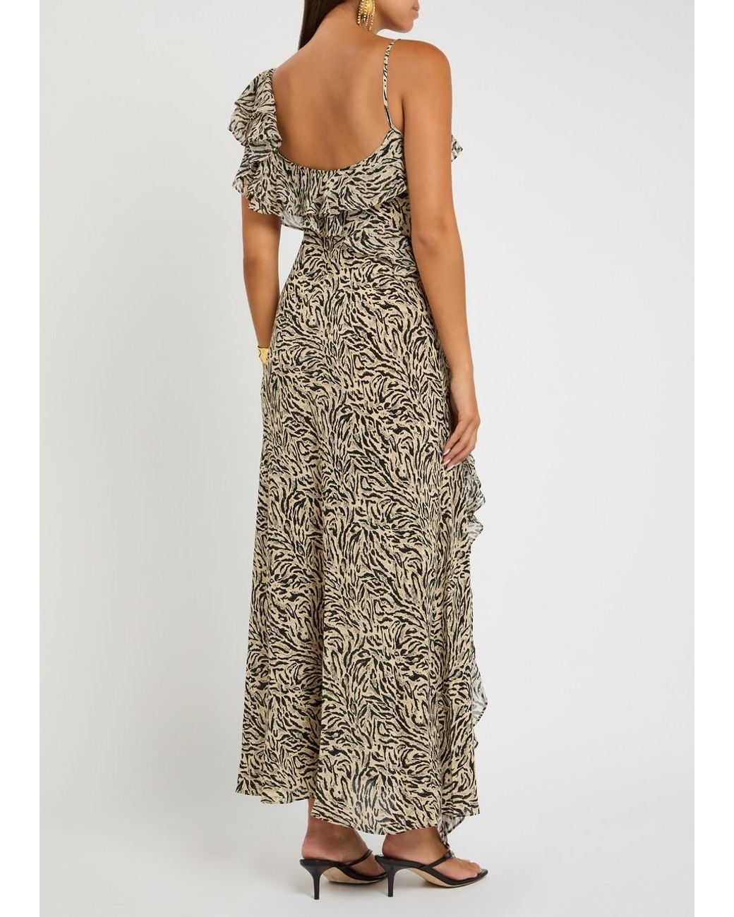 Rixo Natural Ester-Print Silk-Crepe Maxi Dress