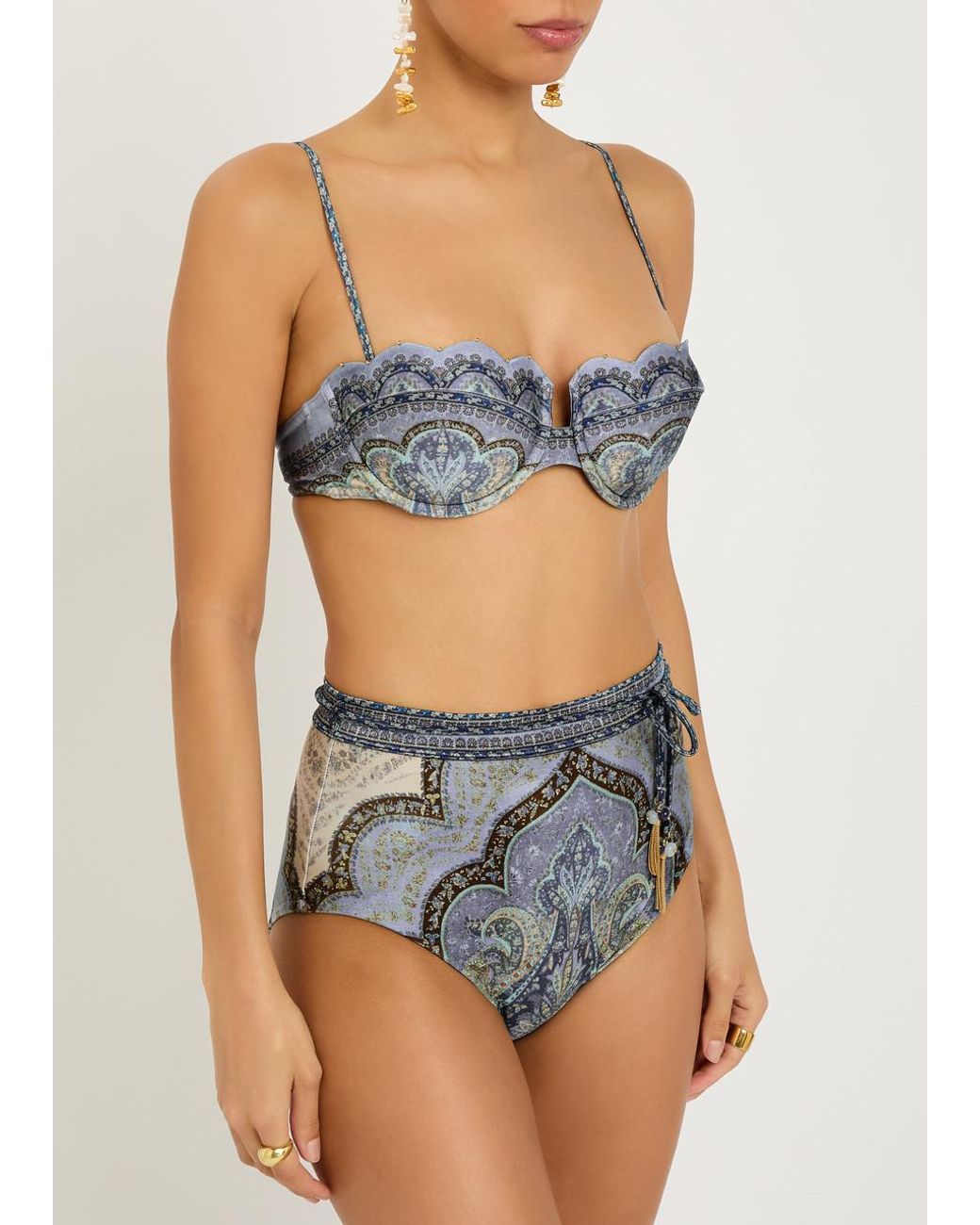 Zimmermann Blue Wanderlust Patterned Bikini Briefs