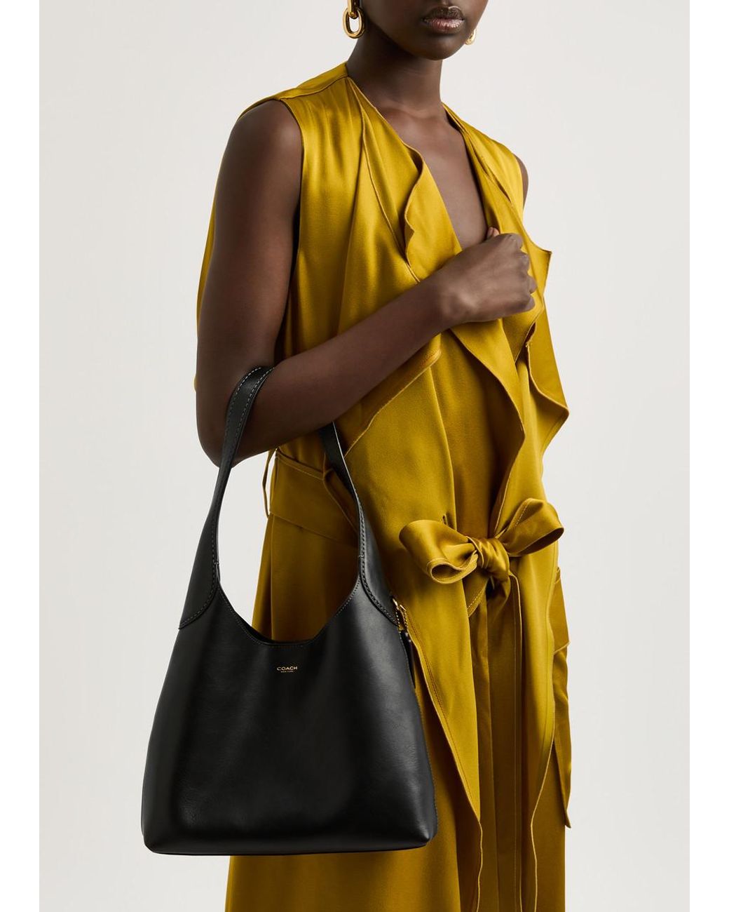 COACH Brooklyn 28 Leather Shoulder Bag in Black Lyst