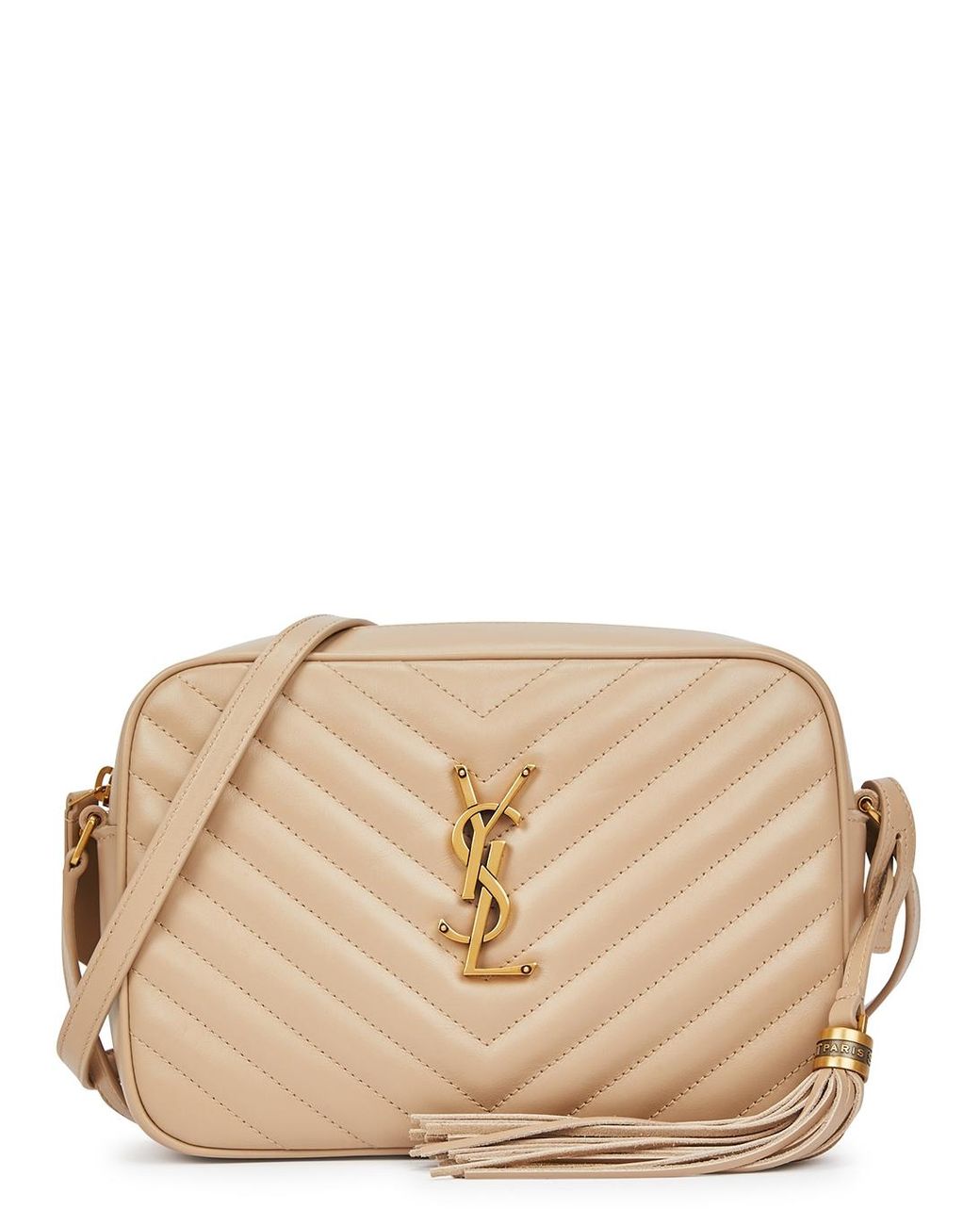 Saint Laurent Lou Leather Cross-body Bag in Natural | Lyst