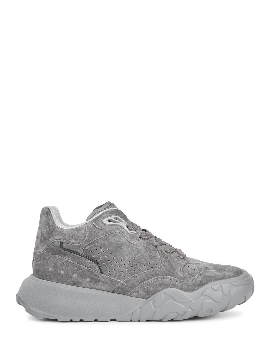 Alexander McQueen Court Dark Grey Suede Sneakers in Gray for Men | Lyst