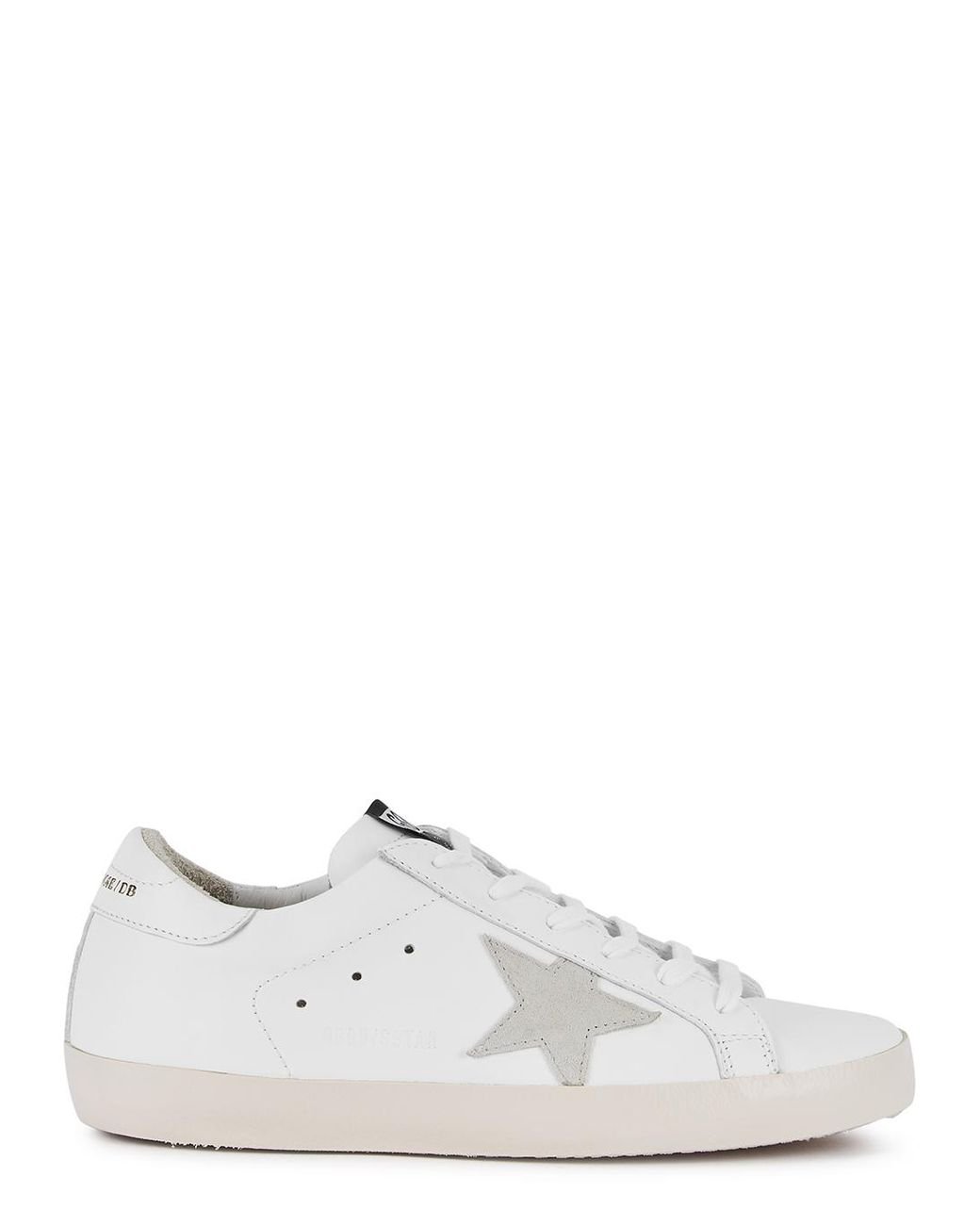 Women's Super-Star in white leather with gray suede star