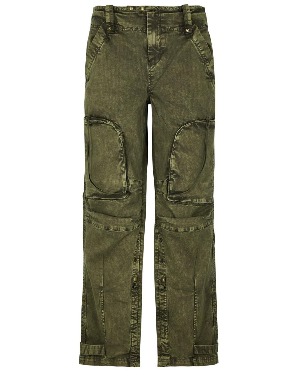 Free People Can't Compare Stretch-cotton Cargo Trousers in Green