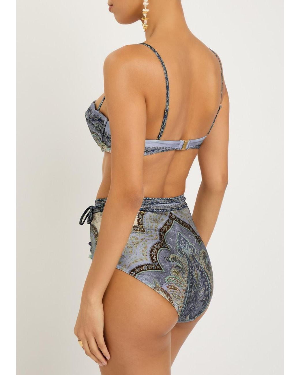 Zimmermann Blue Wanderlust Patterned Bikini Briefs