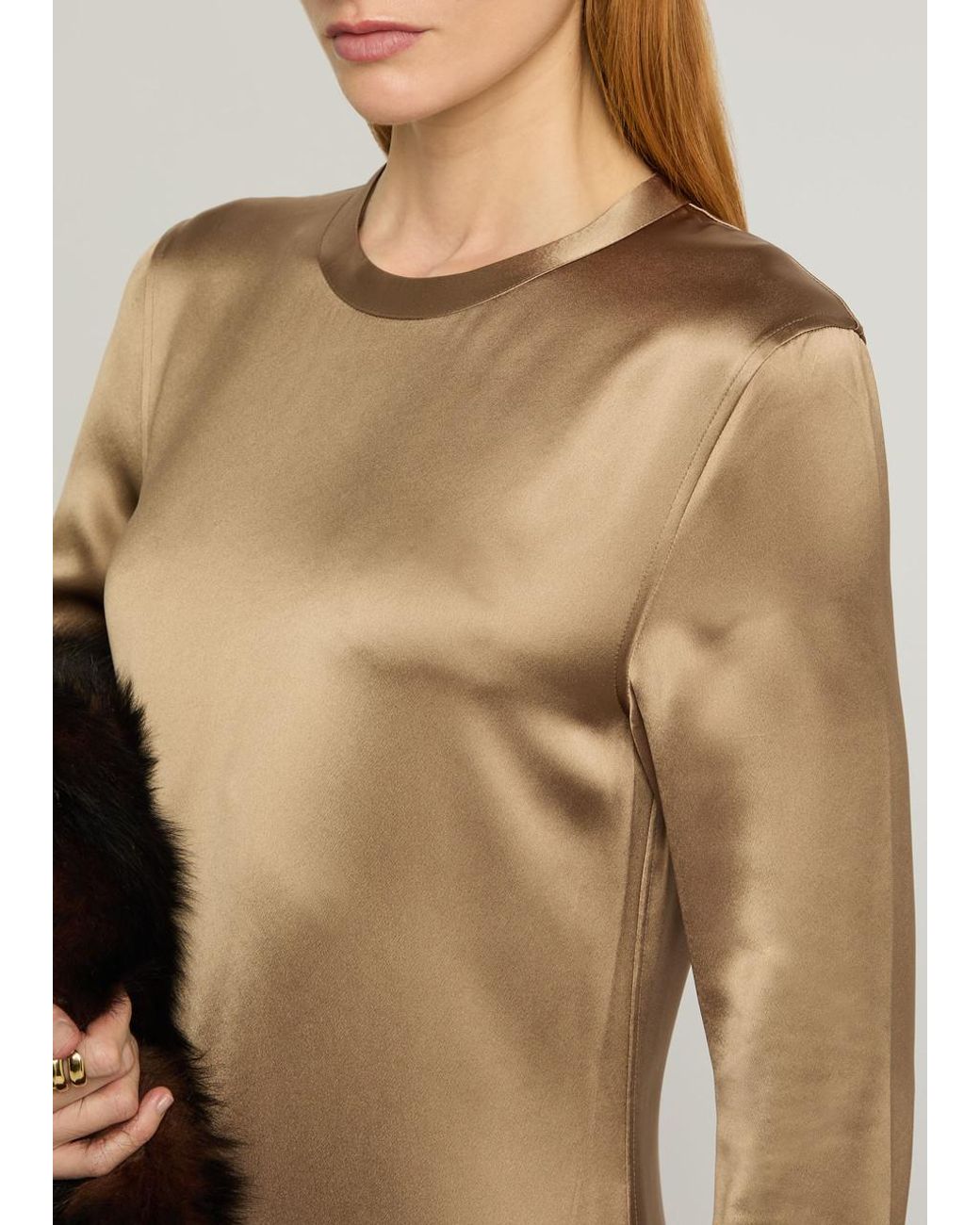 Totême  Natural Satin Midi Dress