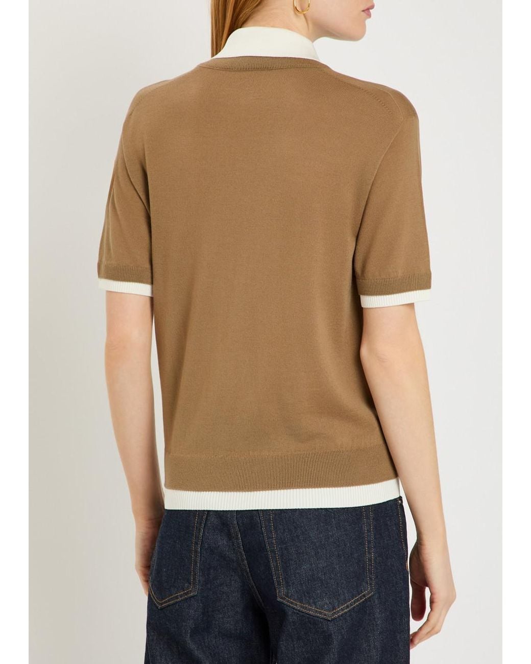 Moncler Brown Layered Wool Polo Top