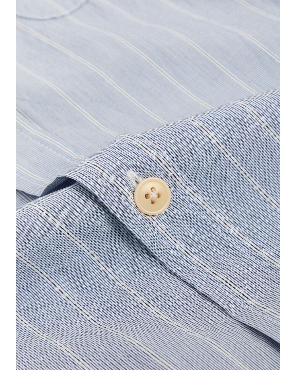 Oliver Spencer Blue Striped Cotton Shirt for men