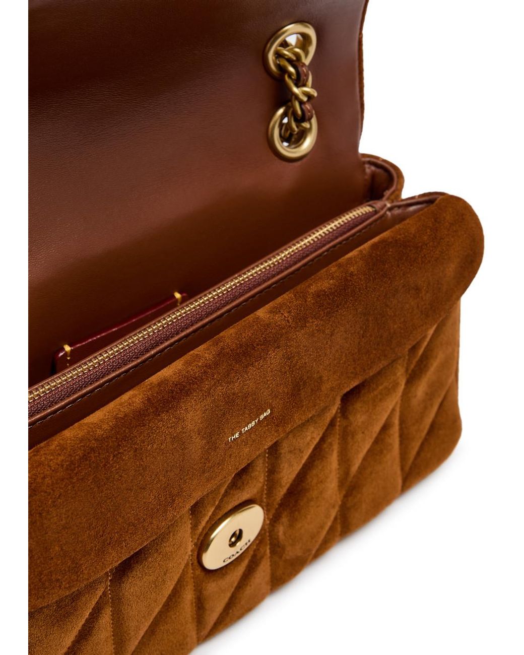 COACH Brown Tabby 26 Quilted Suede Shoulder Bag