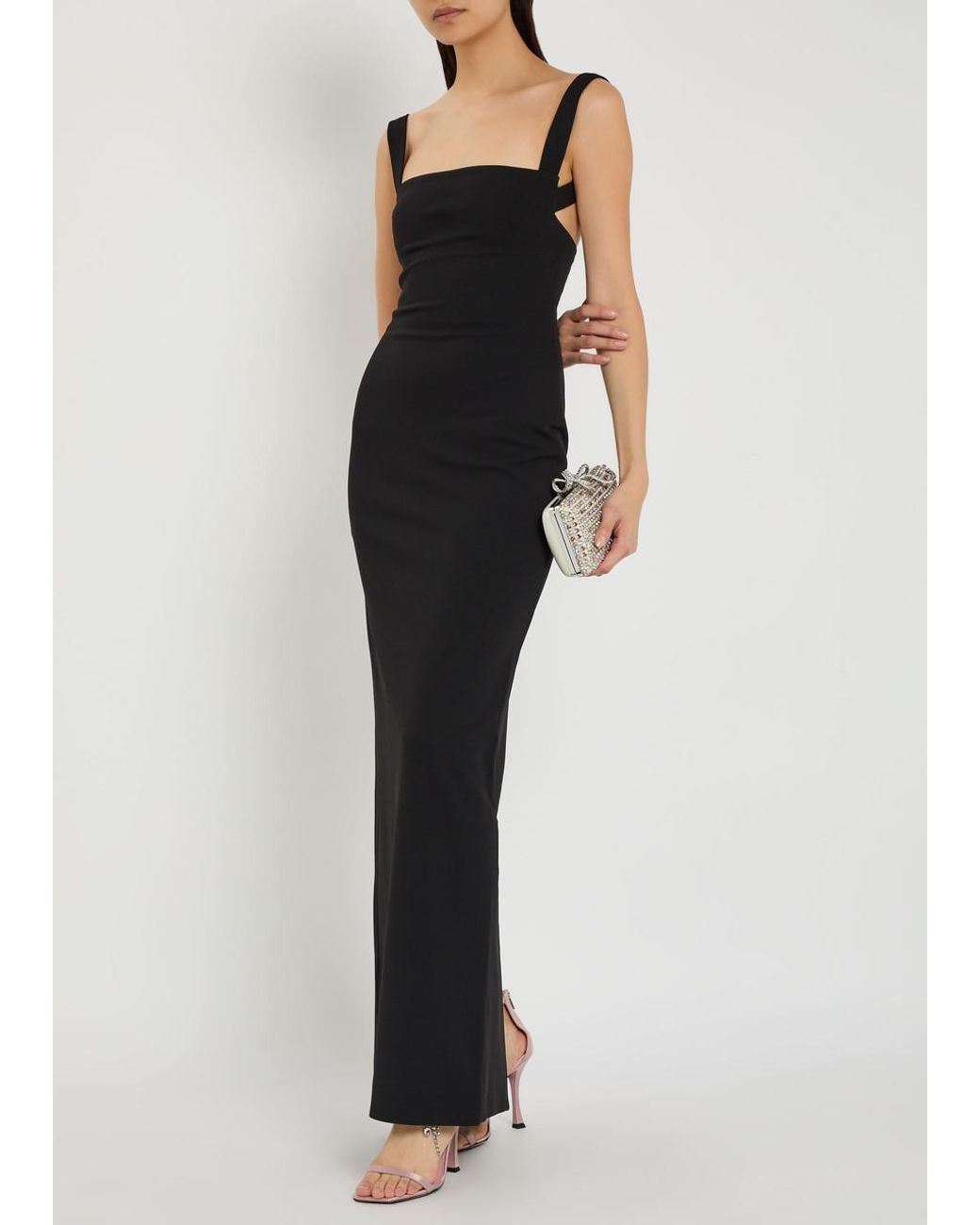 Solace London Joni Crepe Maxi Dress in Black | Lyst