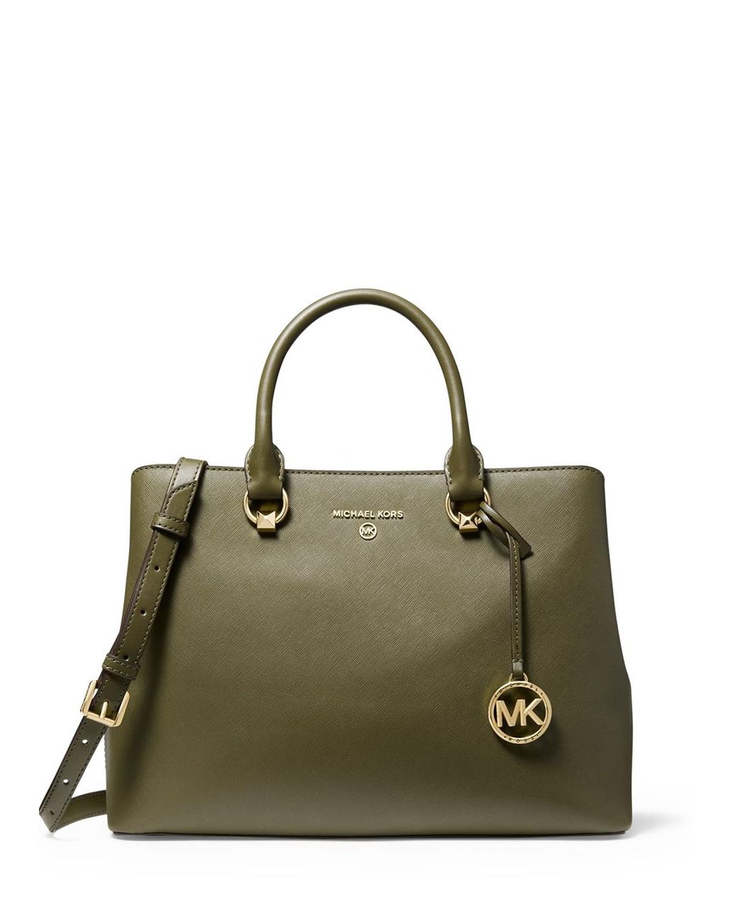 Michael Kors Edith Large Saffiano Leather Satchel in Natural