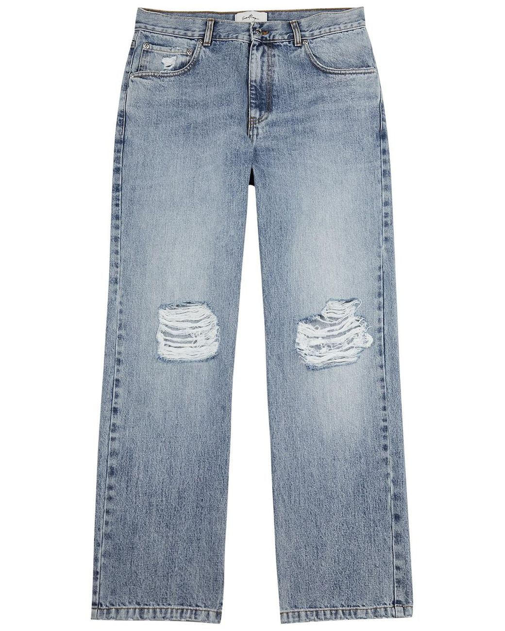 Second/Layer Big Papi Ripped Straight-leg Jeans in Blue for Men | Lyst