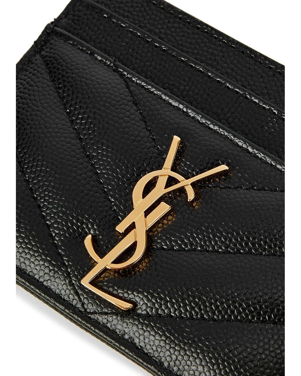 Saint Laurent Black Monogram Quilted Leather Card Holder