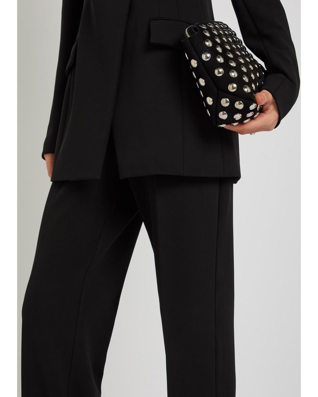 Another Tomorrow Black Straight-Leg Jersey Trousers