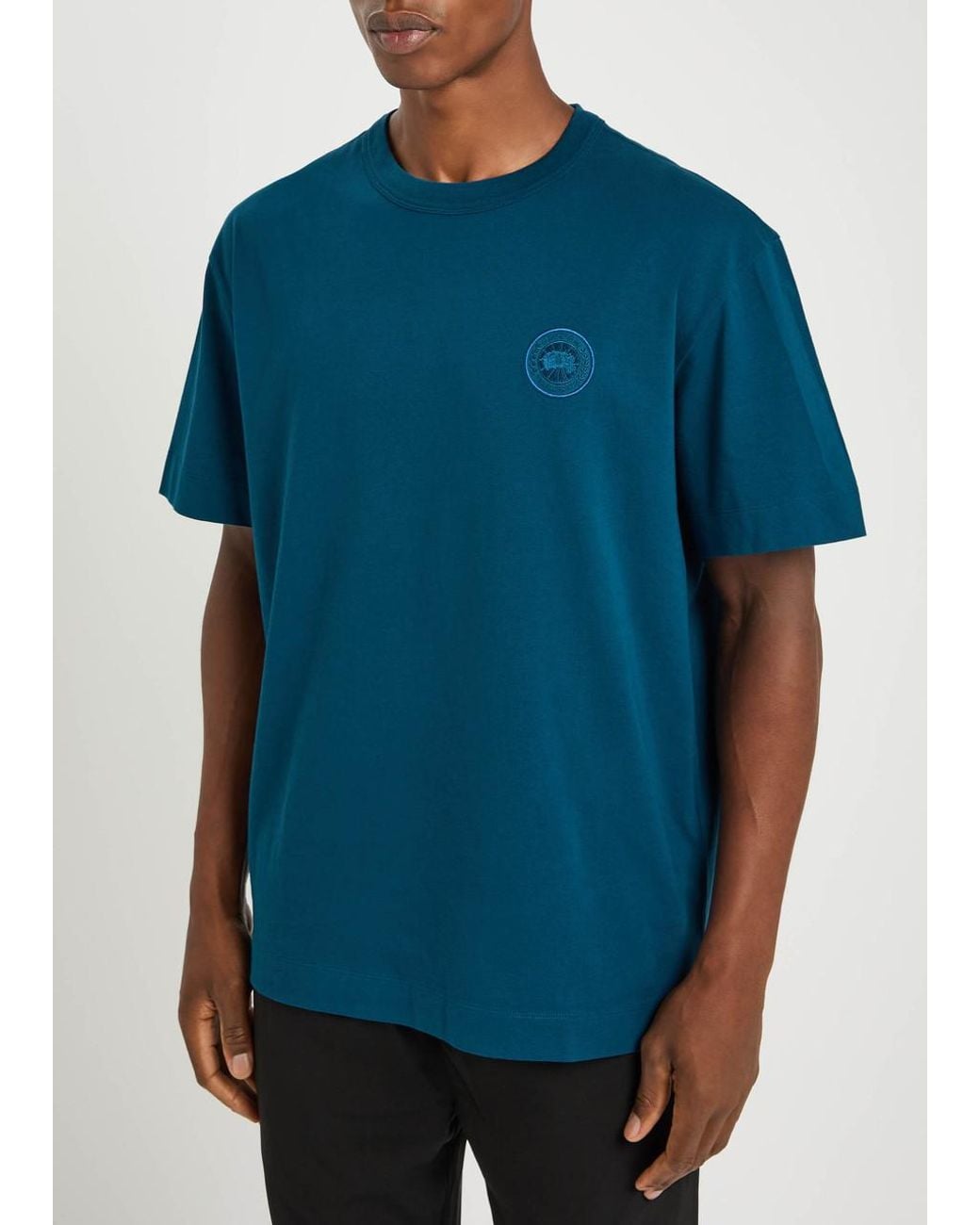 Canada Goose Blue Gladstone Logo Cotton T-Shirt for men
