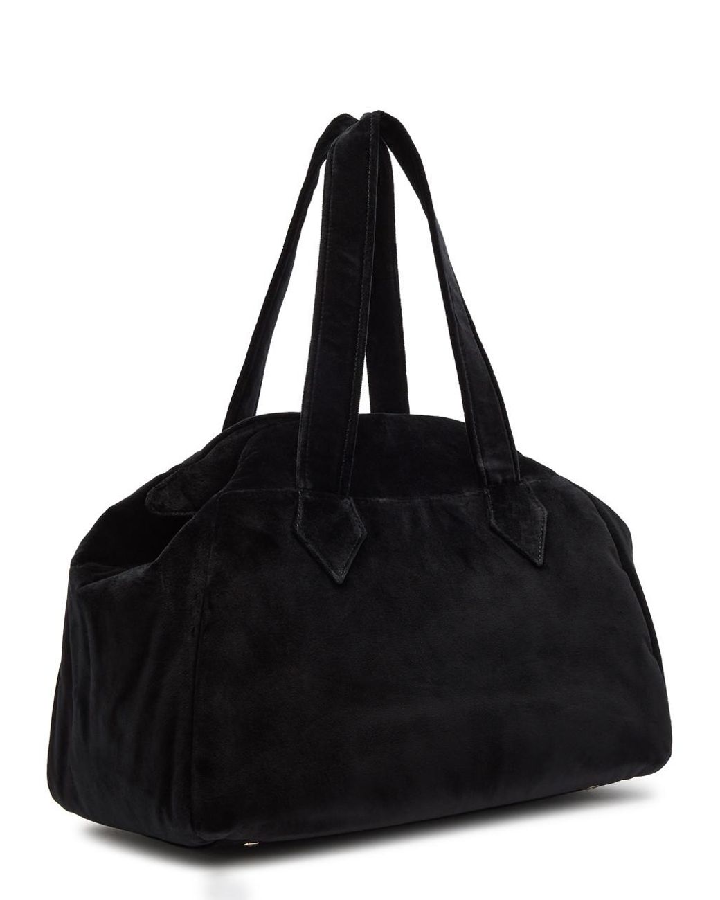 Vivienne Westwood Archive Yasmine Large Velvet Tote in Black