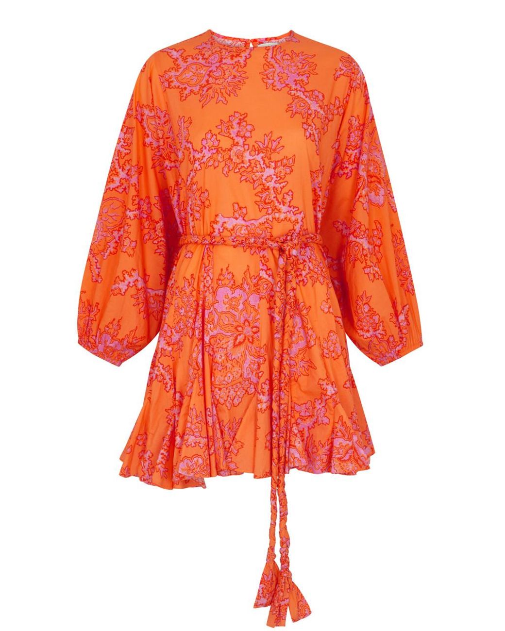 RHODE Ella Printed Cotton Mini Dress in Orange | Lyst