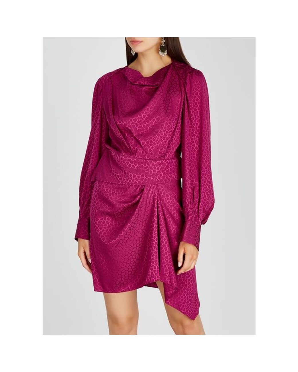 Isabel Marant Rachel Fuschia Jacquard Mini Dress in Purple | Lyst