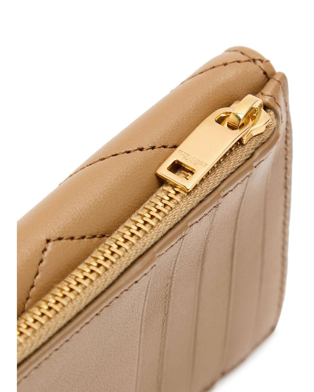 Saint Laurent Brown Cassandre Quilted Card Holder