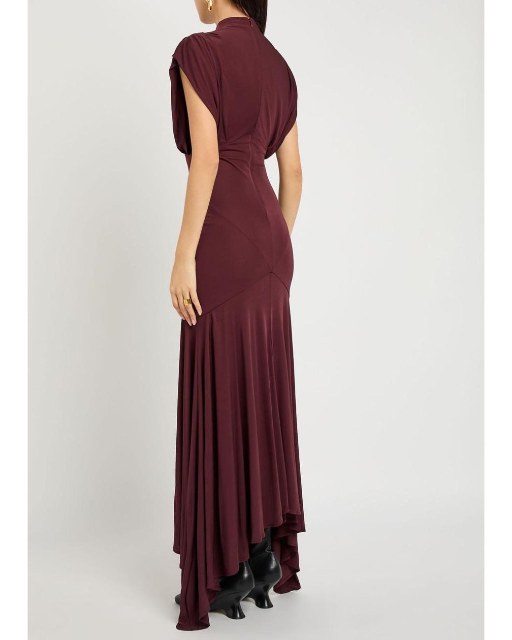 De La Vali Red Vasudha Rayon Midi Dress