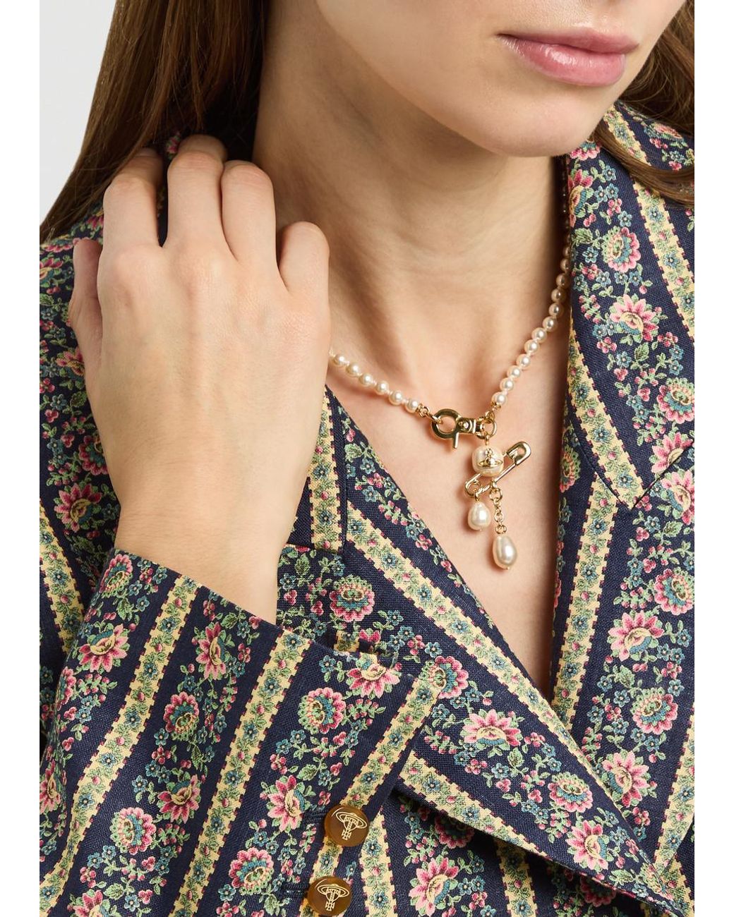 【Vivienne Westwood】Small Claude Pearl ネックレス CLAUDE SMALL PEARL ネックレス(シルバー)（レディース