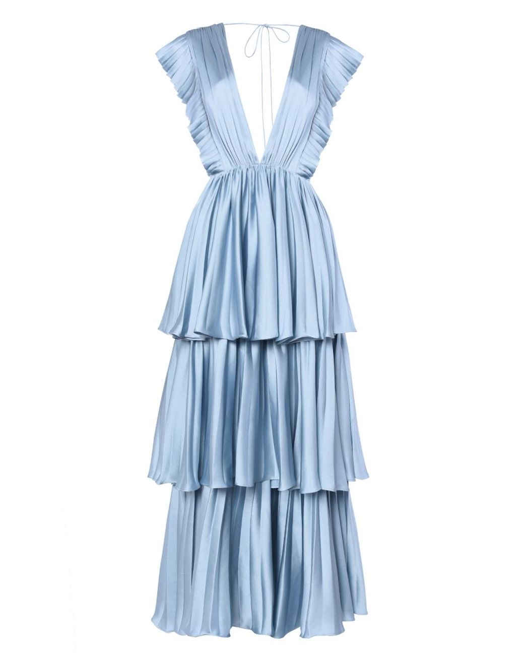 True Decadence Light Blue Pleated Tiered Midaxi Dress | Lyst
