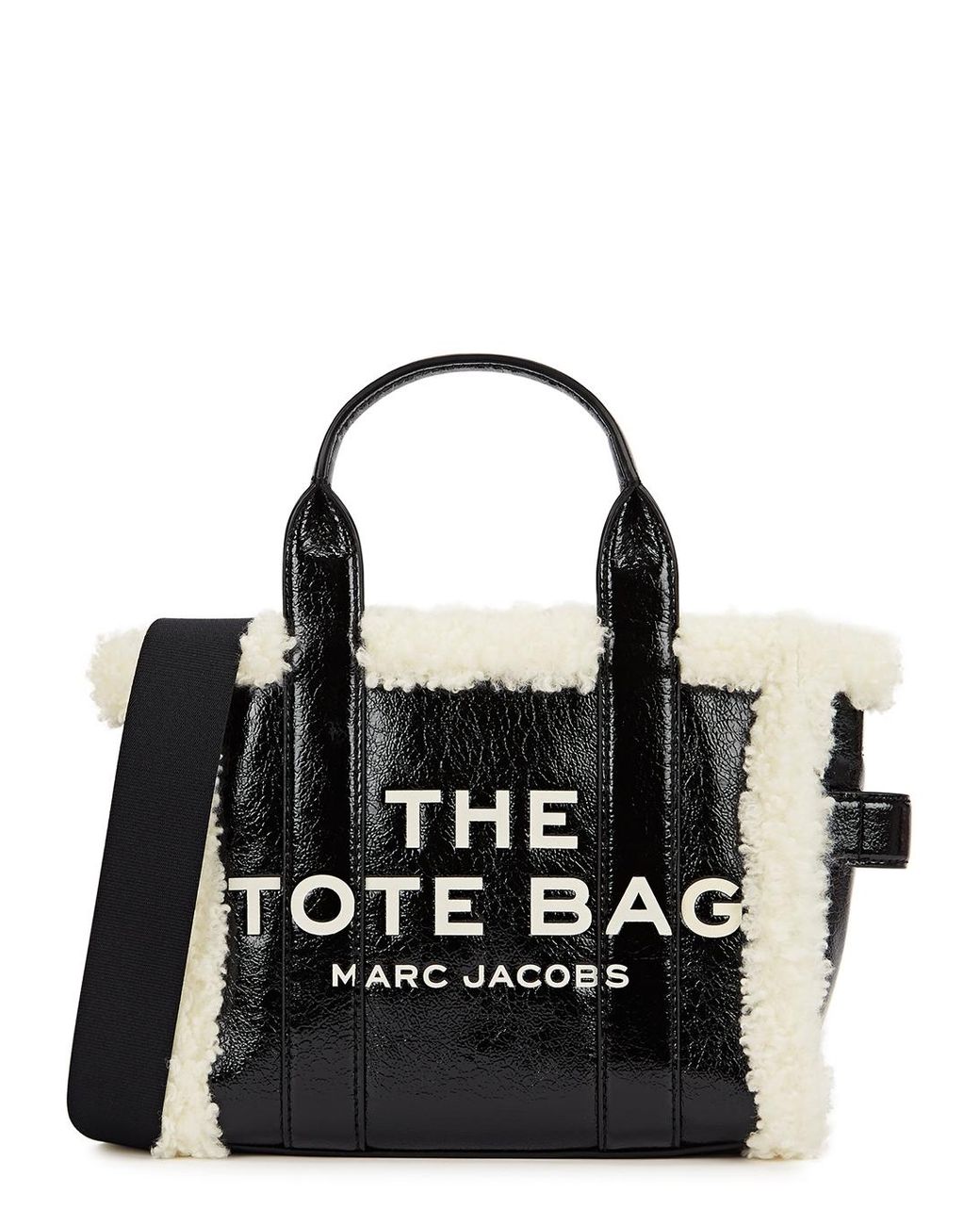 Marc Jacobs The Crinkle Tote Mini Leather Bag in Black | Lyst