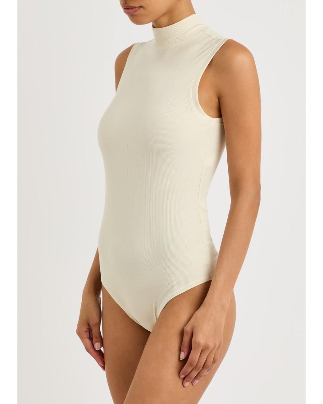 Spanx White Suit Yourself Ribbed Stretch-Jersey Bodysuit