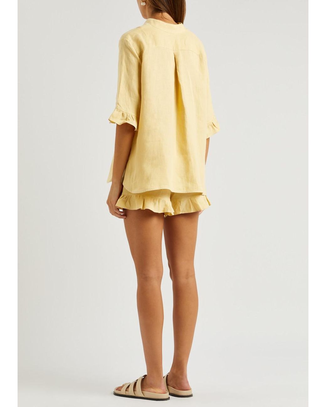 Sleeper ruffled linen pajama set hotsell