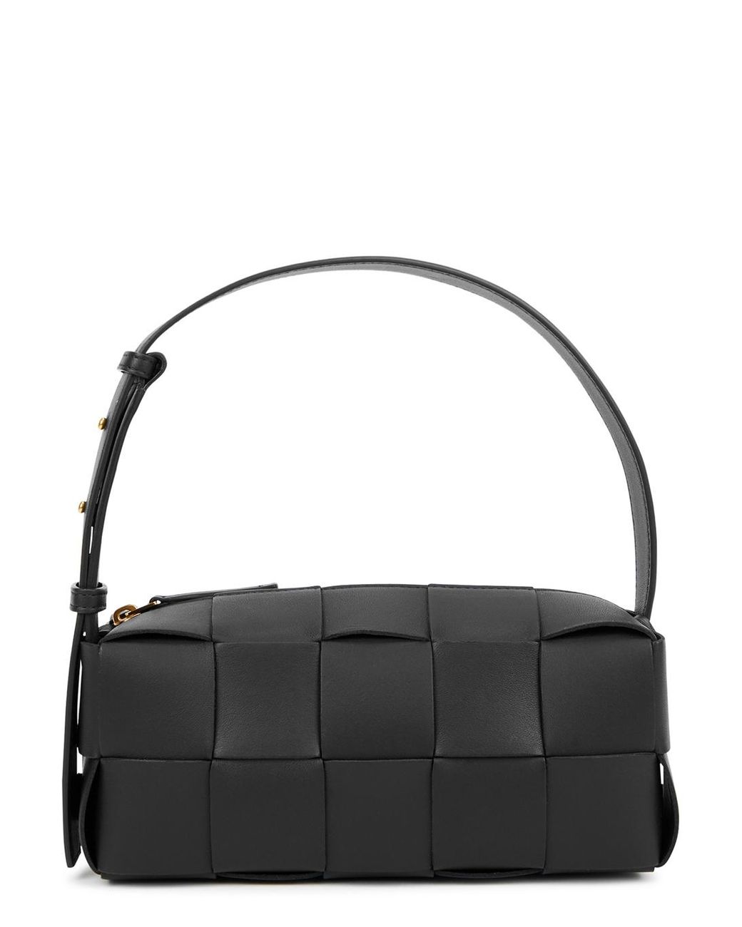 Bottega Brick Cassette Small Intrecciato Leather Shoulder Bag in Black Lyst