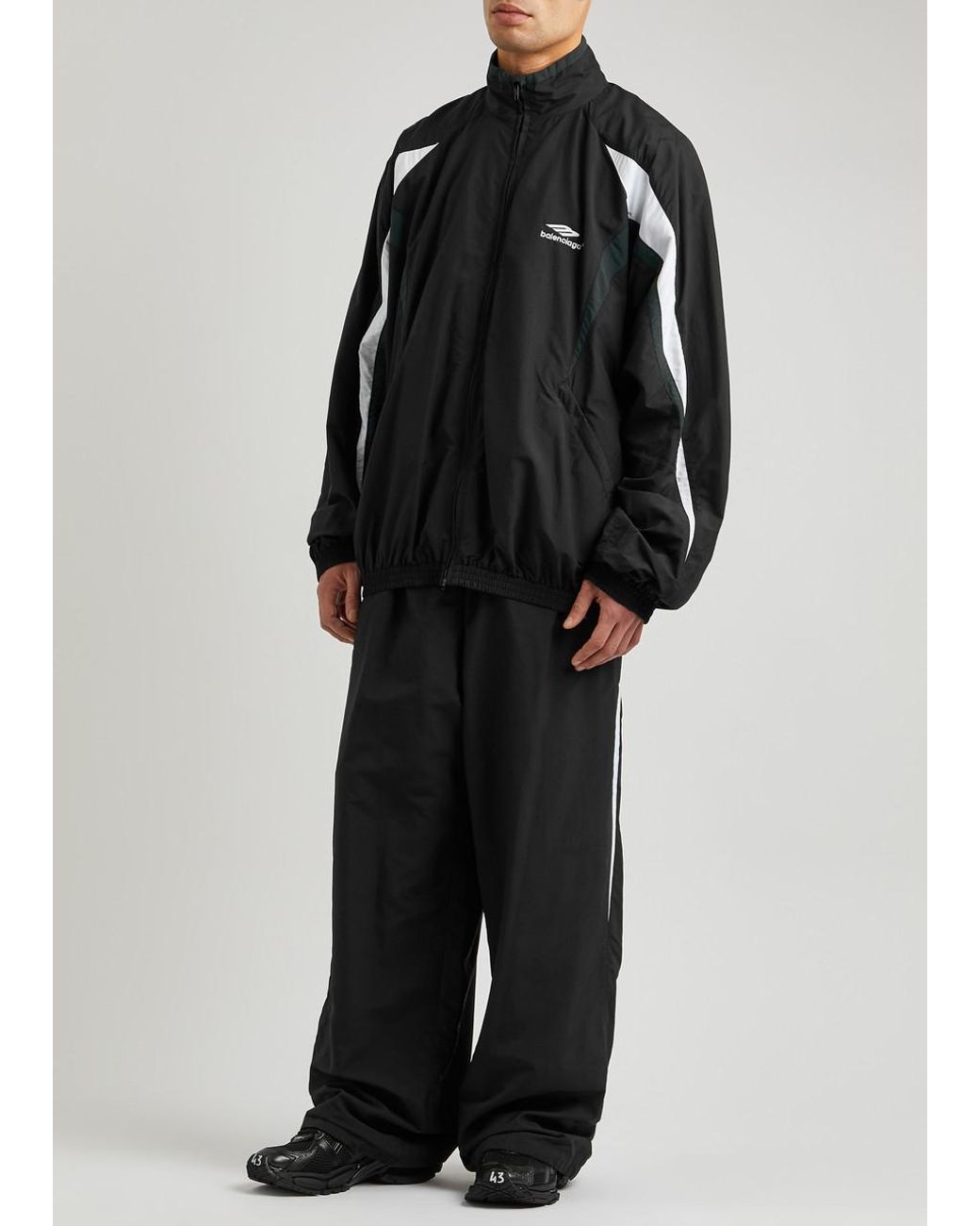 Balenciaga Panelled Shell Track Jacket in Black for Men | Lyst UK